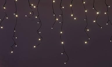 Eiszapfen Lichterkette mit 360 LED warmweiß - Innen und Außen - Lichtervorhang 15m mit Controller (8 Funktionen) und Speicher