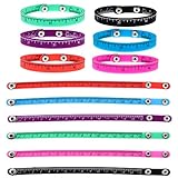 12 Ruler Snap Bracelets for Kids - Birthday Party Favors for Boys and Girls - Cute Stocking Stuffers for Kids - Small Treasure Box Toys - School Teacher Rewards for Students, Bulk Classroom Prizes for Kids