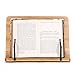 Desktop Book Stand Cookbook Holder Book Rest Reading Paper Typing Stand Tablet Foldable Tray Page Clips Portable Bamboo Book Holder for Desk iPad Laptop Textbook Recipe Document Music (Hollow)
