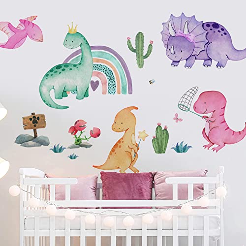 Watercolor Dinosaur Nursery Wall Decals
