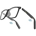 AIRMARS Smart Glasses for Men and Women, Built-in Speaker and Microphone, Photochromic Blue Light Filtering Lenses, UV Protection Polarized Bluetooth Sun Glasses (Transparent)