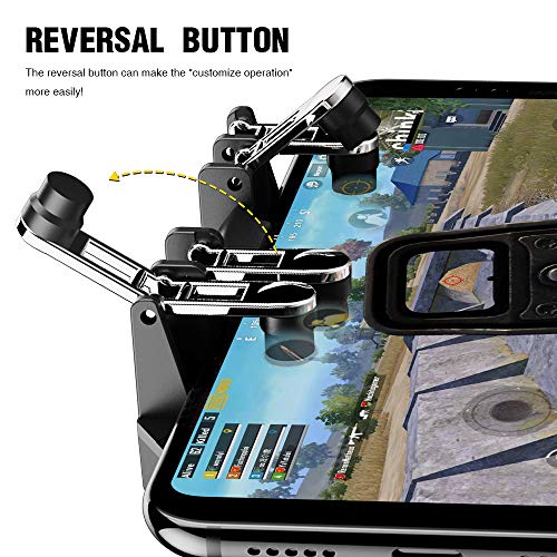 Meo Mobile Game Controller [Six-Finger] - Game Controller with Gaming Trigger, Shoot Sensitive Controller Gamepad Aim & Fire Trigger for PUBG/Fortnite (Black) - Thumbnail 2