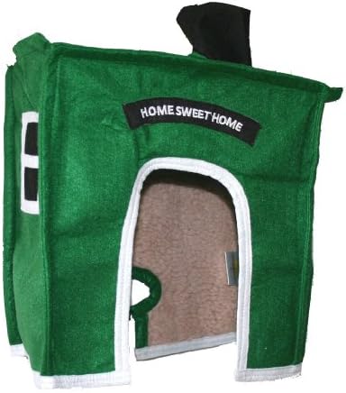 Crazy K Farm - Avian Haven Bird Hut, Comfy Bird Snuggle Hut, Plush Pet Bird Hut for Sleeping and Snuggling, Hanging Bird Cage Hut with Sherpa, Cozy Bird Cage Accessories, Extra Large, Green