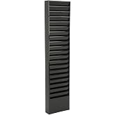Displays2go Wall File Organizer, 20 Pocket, Black | Fits Letter Sizes, Steel, Magnetic, Multi-Tiered, JMFF20BLK