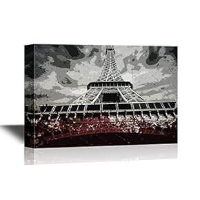 Canvas Wall Art - The Eiffel Tower is One of The Most Recognizable Landmarks in The World - Gallery Wrap Modern Home Art | Ready to Hang - 12x18 inches