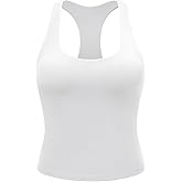 YEOREO Racerback Workout Tank Tops for Women Ackii U Neck Padded Camisole Tops Sleeveless Gym Yoga Shirts