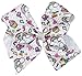 JoJo Bows Signature Collection 2 x Large Hair Bows - Limited Edition Bright Pink With Diamonte and White With Rainbows Hearts Cupcakes - Best Present for Your Little Girl