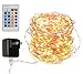 40Ft 120 Led Fairy Lights Dimmable Waterproof Starry Firefly String Lights with Remote Plug in on a Flexible Copper Wire for Christmas Party DIY Wedding Bedroom Indoor Party Decorations, Warm
