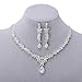 LILIE&WHITE Clear Crystal and Cubic Zircon Necklace and Earrings Jewelry Set for Wedding, Prom, Bridesmaids or Mother of Bride