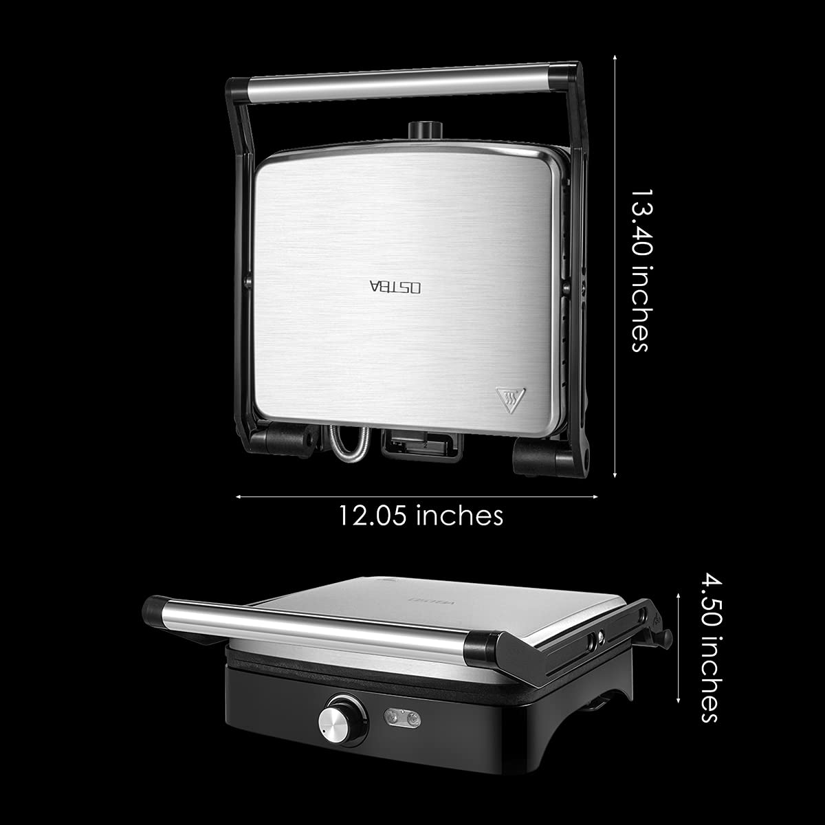 OSTBA Kontaktgrill 1200W - Sandwich Toaster & Panini Grill Mit XXL Platten