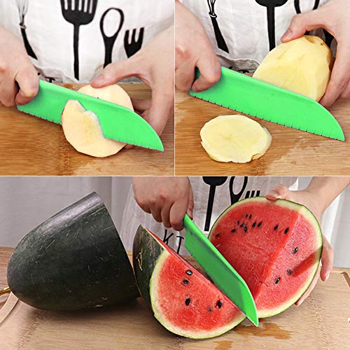 Lettuce Knife, Tomato Knife Serrated Paring BPA Plastic Cutter No Hurt Fingers (1 Set) - Thumbnail 2
