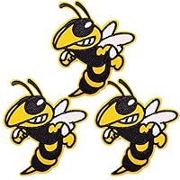 U-Sky Cool Insect Iron on Patches for Backpacks, 3pcs Hornet Angry Bee Embroidered Sew-on/Iron-on Appliques Patch for Kids Clothing/Shirts/Jeans/Vest/Jackets, Size: 2.9x2.5 inch