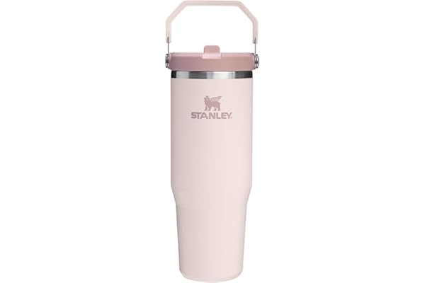 STANLEY IceFlow 2.0 Flip Straw Tumbler with Handle 30 oz | Twist On Lid and Flip Up Straw | Leak Resistant Water Bottle | Insulated Stainless Steel | BPA-Free | Rose Quartz
