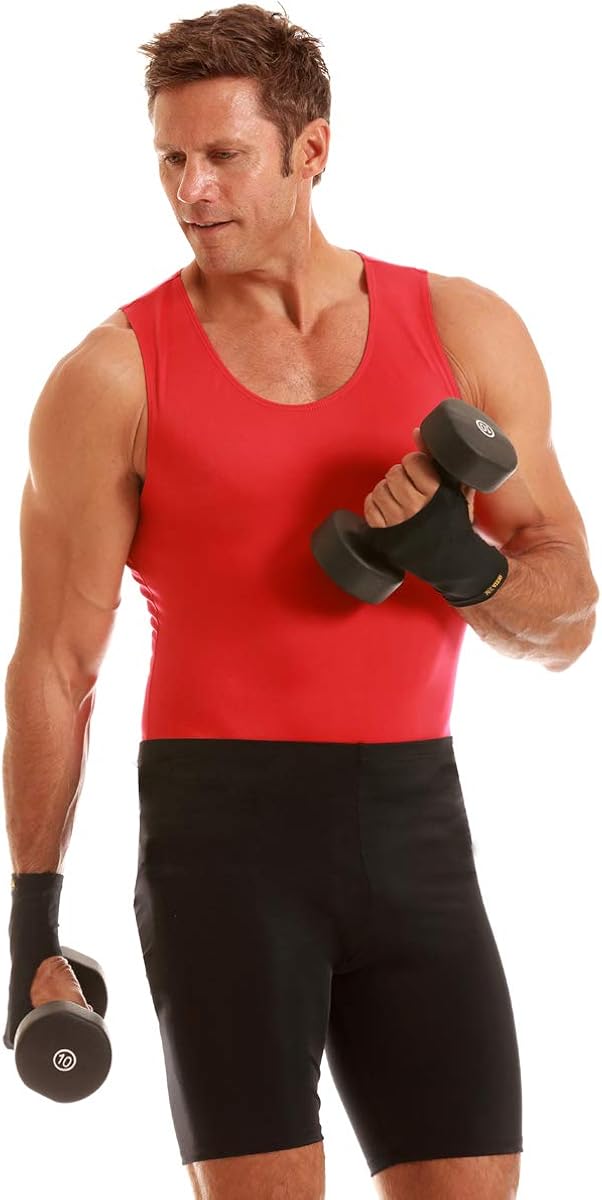 INSTA SLIM Mens Compression Royal Muscle Tank Shirt (MA0001-ROY): Clothing