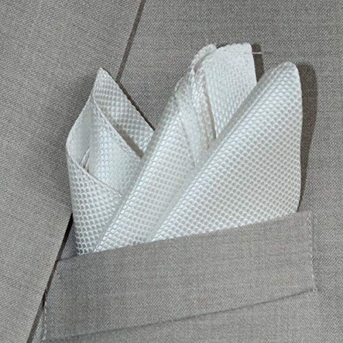 Deluxe-White-Silk-Jacquard-Pocket-Square-by-Royal-Silk-Premium-34-Momme-6-Ply-Silk-I-White-Pocket-Squares-for-men-I-Mens-pocket-squares-for-suit-jacket-I-Silk-Handkerchief-I-Wedding-handkerchief