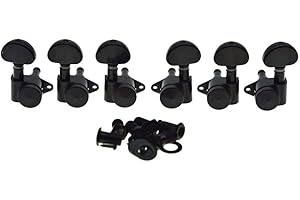 DOPRO Wilkinson Locking Tuners 3x3 Full Size Locking Guitar Tuners Tuning Keys Pegs Guitar Machine Heads for Les Paul or Acoustic Guitars Black