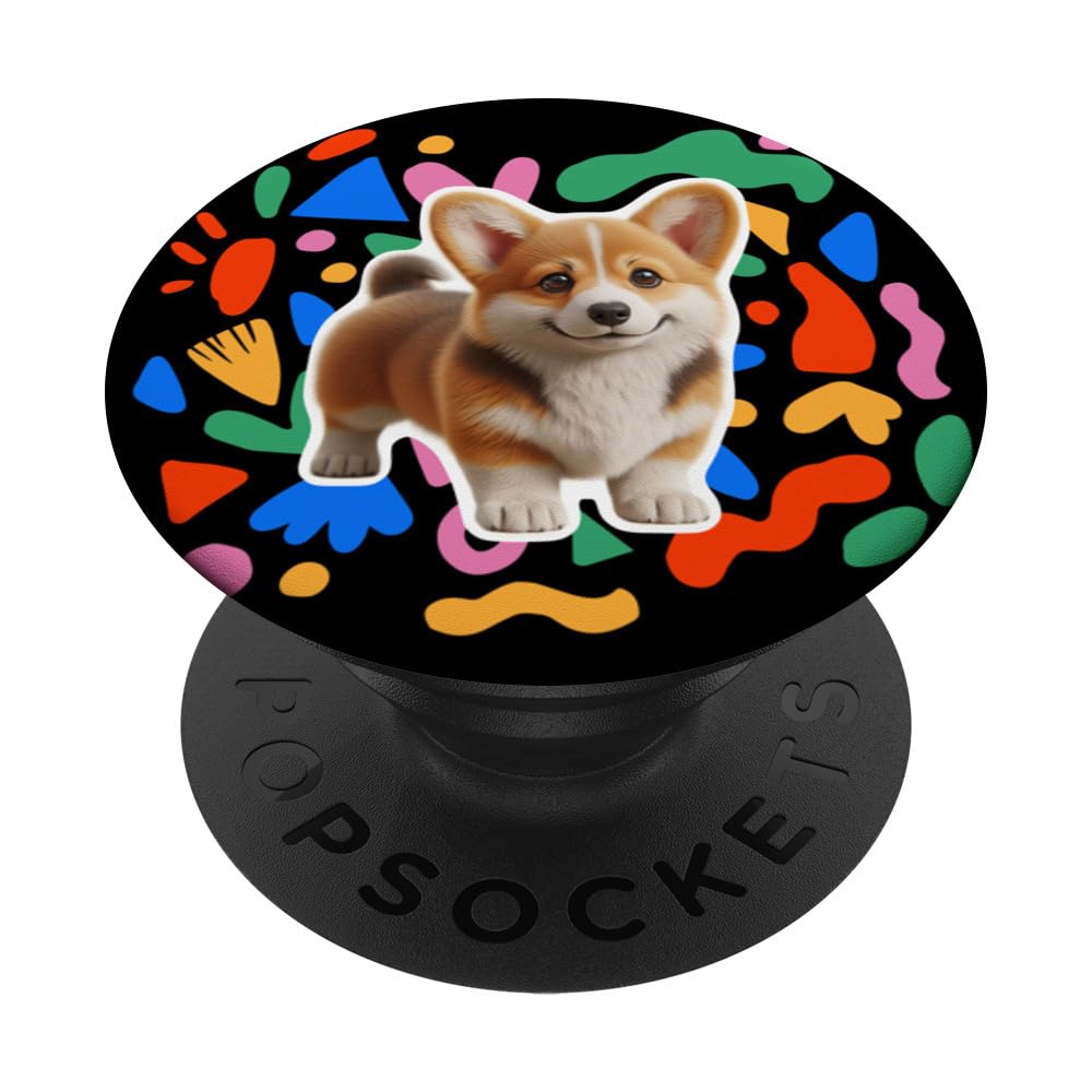 Corgidor Colorful Design Dog PopSockets Swappable PopGrip