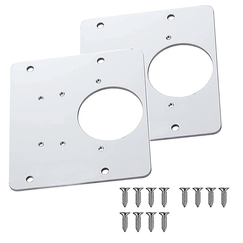 Hinge Repair Plate Cabinet Hinge Repair Plate Kitchen Cupboard Door Hinge Repair Plate Kit with Hole，Stainless Steel Flat Fixing Brace Brackets with Screws-2 Maintenance Boards + 12 Screws