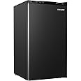 EUHOMY 3.2 Cu.Ft Mini Fridge with Freezer, Single Door Compact Refrigerator, Adjustable Thermostat, Mini Refrigerator Energy Saving, Mini fridge for Bedroom, Dorm, Office, Black