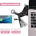 1 one enjoy Lightning to USB Keychain Charger Leather Tassel with 7-Inch 2.4 Amp Lightning Charge Sync Cable for iPhone, iPad (Black White)