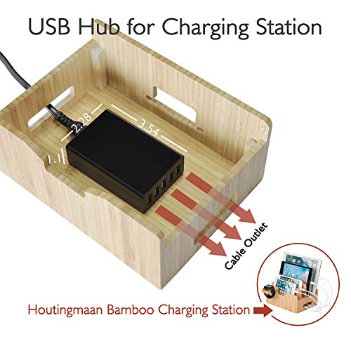 USB Wall Charger, 8A 5 Port USB Charger, Desktop USB Charging Station Compatible with Smart Phone, Tablet, Laptop and Smart Watch - Thumbnail 4