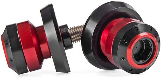 MOTO4U Motorcycle Aluminum Universal CNC Swingarm Spools Slider M6 Fit for Yamaha R1 R6 In red