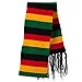 Frayed Striped RGY Rasta Scarf - Black