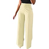 Lucuna Women's Wide Leg Dress Pants High Waisted Straight Leg Slacks Business Office Work Pants Trousers