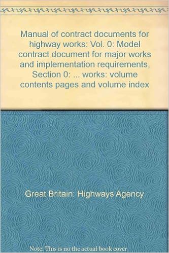 Manual Of Contract Documents For Highway Works Vol 0 Model