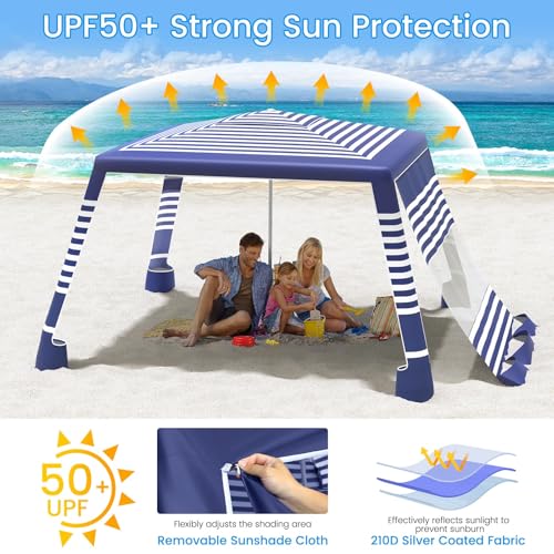 MoKo Beach Cabana 8x8 Sun Shelter Tent with UPF 50+ Protection, Removable Walls, Wind Resistant image 24