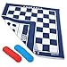 GoSports Giant Checkers & 4 in a Row Board Game - HUGE Double Sided Game Mat with Coins for Family Fun