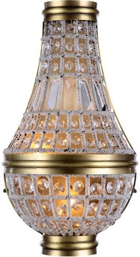 Wall Sconces 2 Light With Clear Crystal Royal Cut French Gold size 10 in 80 Watts - World of Elegant