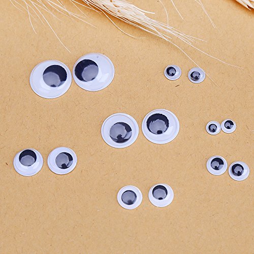 DECORA 1 Box 6mm/7mm/8mm/10mm/12mm/15mm/18mm Mixed Wiggle Googly Toy Eyes with Self Adhesive