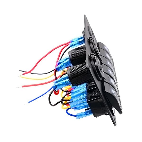 TurnRaise-6-Gang-Waterproof-Car-Auto-Boat-Marine-LED-Rocker-Switch-Panel-Circuit-Breakers-w-Digital-Voltmeter-12V-Cigarette-Socket-Double-USB-Power-Charger-Adapter TurnRaise-6-Gang-Waterproof-Car-Auto-Boat-Marine-LED-Rocker-Switch-Panel-Circuit-Breakers-w-Digital-Voltmeter-12V-Cigarette-Socket-Double-USB-Power-Charger-Adapter
