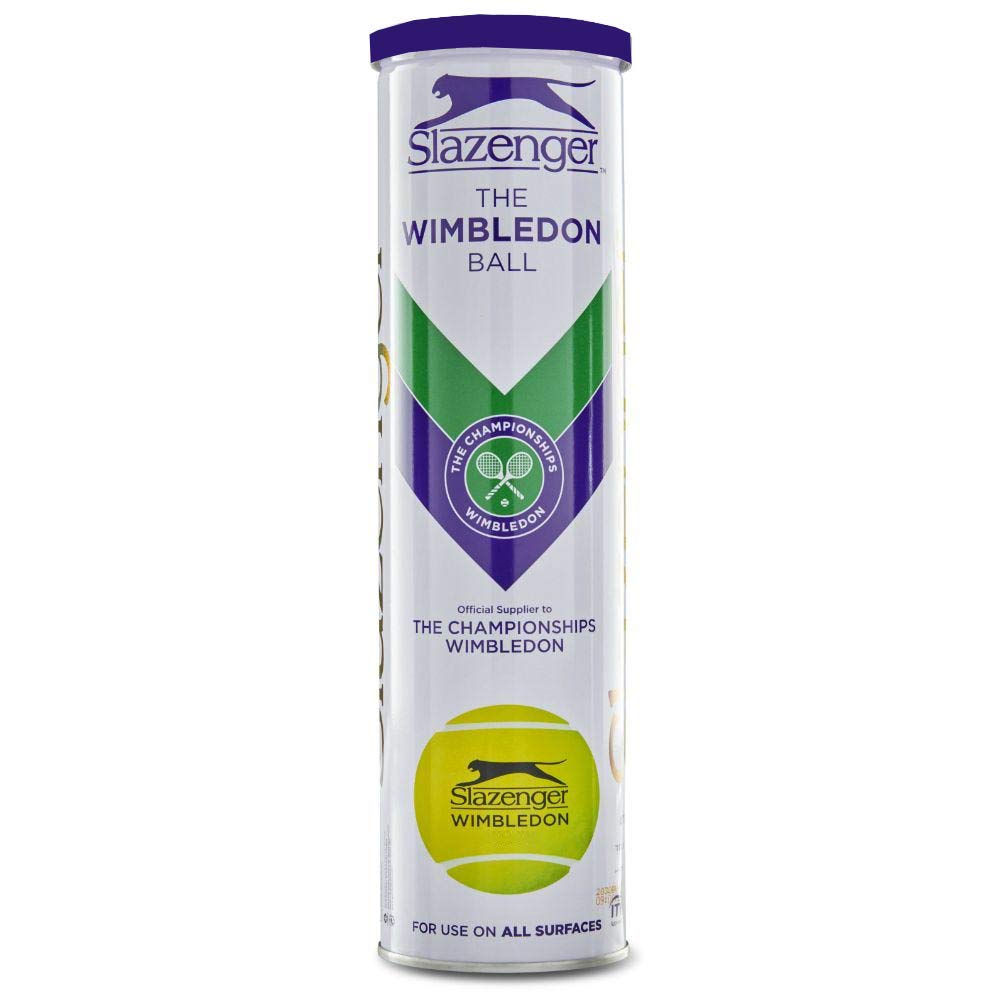 Wimbledon Slazenger Championships TENNIS BALLS 4 BALL WHITE & GOLD TIN
