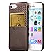 TRAKK SLIM iPhone 7 PU Leather Case, Premium Woven Rich Texture with Credit Card Slot Holder, TWILL Lined iPhone Protective Case for Apple iPhone 7 4.7 Inch, Brown