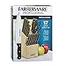 Farberware 17-Piece Triple Rivet Stainless Steel Knife Block Set, Black