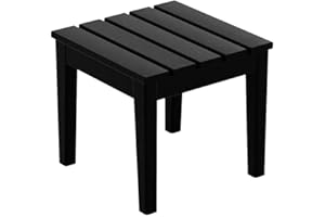 Costaelm Small Outdoor Side Table, Patio End Table Weather Resistant Outdoor Coffee Table, Square Conversation Table for Indoor, Porch, Balcony, Garden, Poolside, Deck, Deck, Black