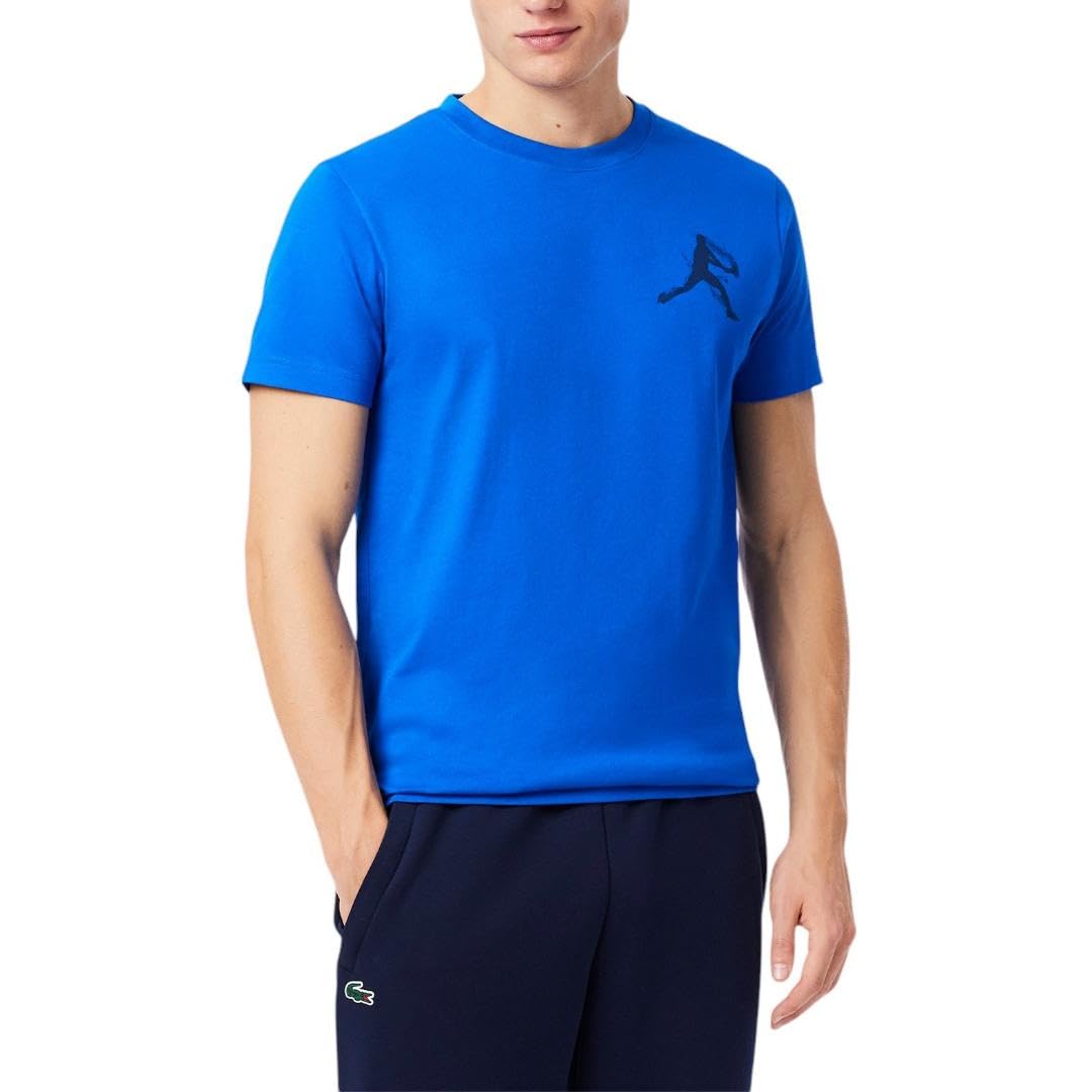 Lacoste Men’s Novak Graphic T-Shirt & Baseball Cap Set, Gipsy Blue & Navy Blue, Large