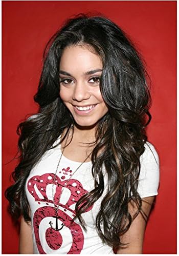 Vanessa Hudgens Head Shot With Hair Down Smiling With Red