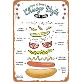How to Build A Chicago Styles Hot Dog Vintage Tin Sign Logo Advertising Eye-Catching Wall Decoration yard tin signs gift 5.5x8 inhces
