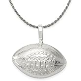The Black Bow Sterling Silver 22mm Polished Football Pendant Necklace