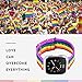 Bandmax Compatible for Rainbow Fitbit Versa Bands LGBT, Nylon Fitbit Straps Accessories Breathable Sport Wristband Versa Replacement Watch Band with Metal Buckle