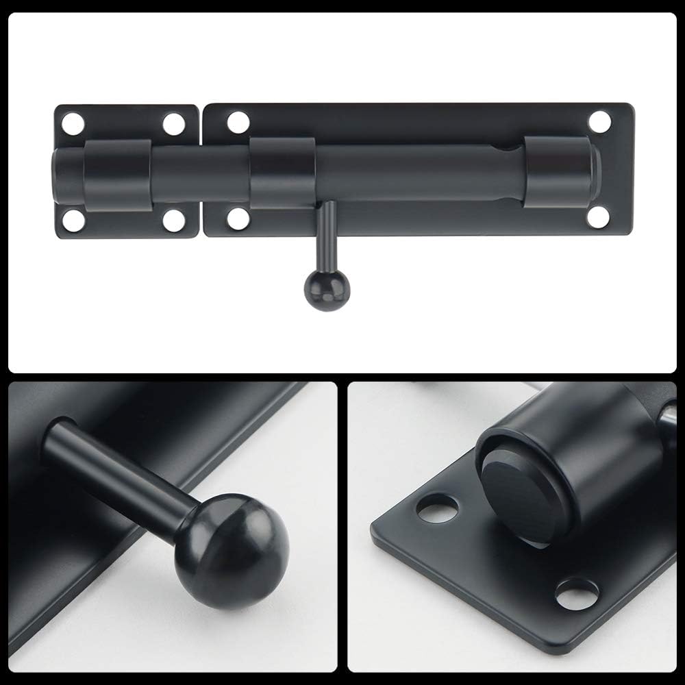 Sayayo Slide Gate Latch Bolt Safety Door Lock with Padlock Hole 150MM Length, 16MM Dia Bar - Image 5
