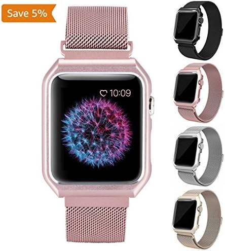 Mesh Milanese Loop Stainless Steel Metal Bracelet Replacement Wristband iWatch Band Strap with Adjustable Magnetic Closure Clasp for Apple Watch Series 3 2(2016) Series 1 Nike+ Sport and Edition 42MM