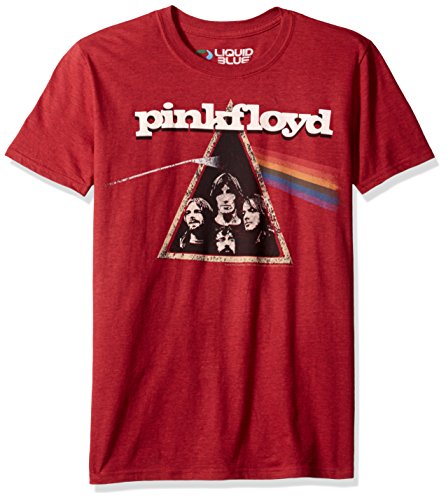 Liquid Blue Men's Pink Floyd Dark Side Retro Short Sleeve T-Shirt, Red Heather, Small