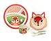 BAMBOO KIDS Meal Set | Kids Plate Set | Toddler Dinner Set | Eco-Friendly Bamboo Dishes | Food-Safe Feeding Set for Toddlers and Little Kids | Boys and Girls | FOX Character by Green Frog Friends