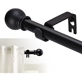 GXOACKJ Curtain Rods for windows 32-48 inch, 5/8 inch Decorative Curtain Rod Set, Matte Black Splicing Heavy Duty Metal Curtain Rod with Brackets