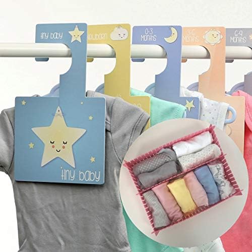 Belo and Me Wardrobe Dividers (Sweet Dreams pk 8) and Pink Drawer Dividers Set for Baby's Clothes