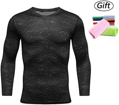 NEKO SPORTS Mens Long Sleeve T Shirts Cool Dry Compression Shirt Long Sleeve Workout Shirts for Men (Large, Coco)